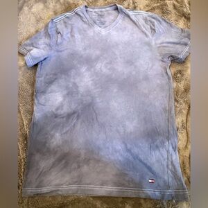 Tommy Hilfiger Blue Tie-Dye V-Neck Shirt